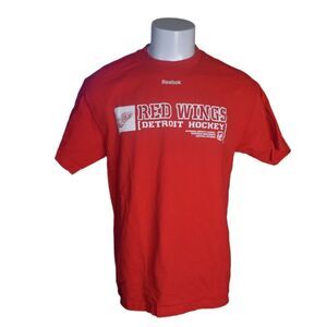Reebok Detroit Red Wings Hockey Tee Shirt Red Size Large